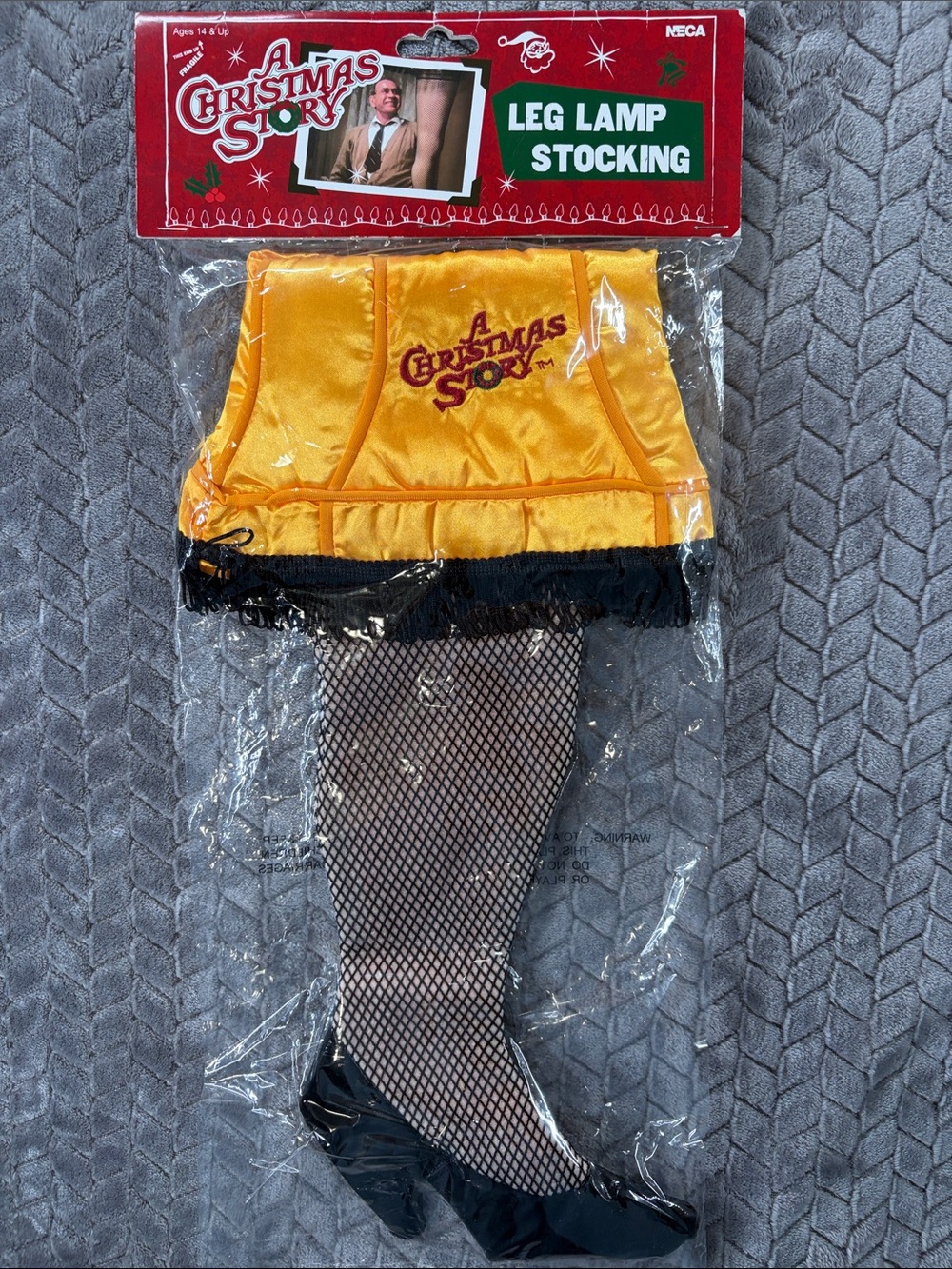 NWT Official NECA “A Christmas Story” Yellow Leg Lamp Stocking